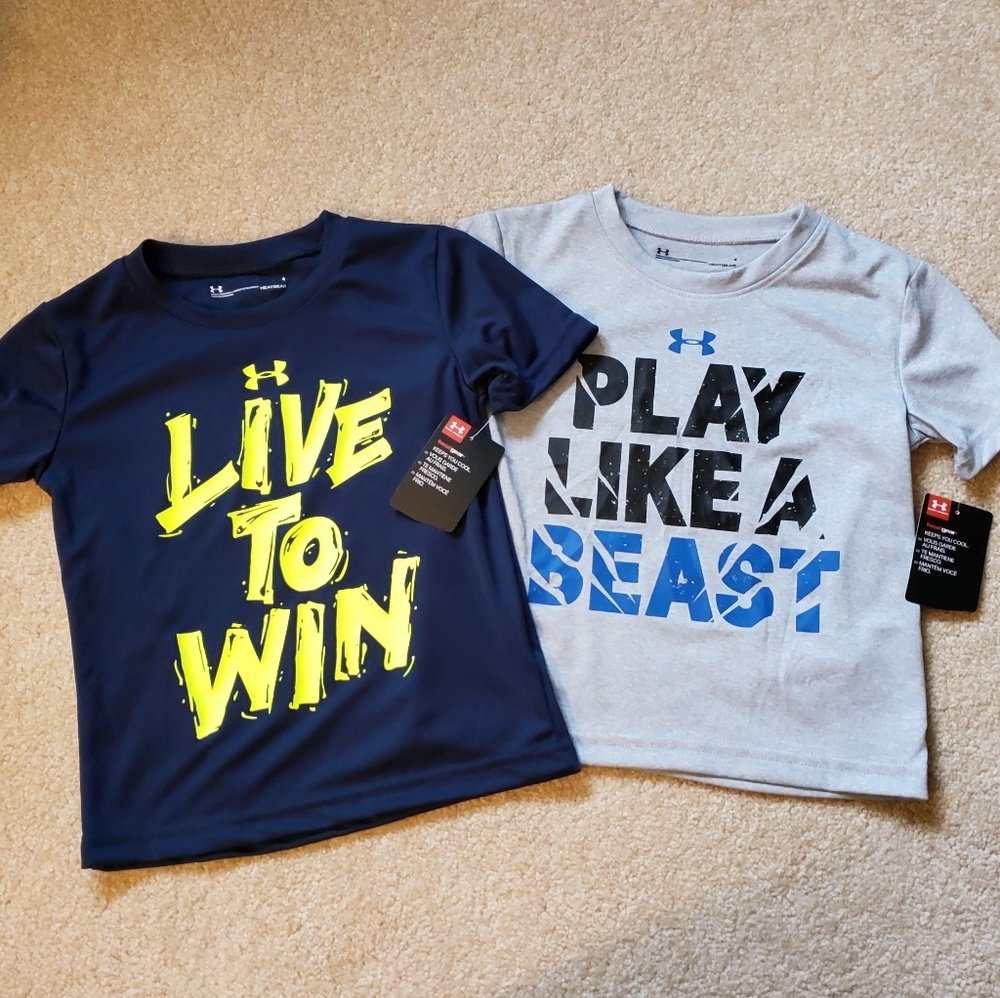 New 2 Under Armour Boys t shirts size 4